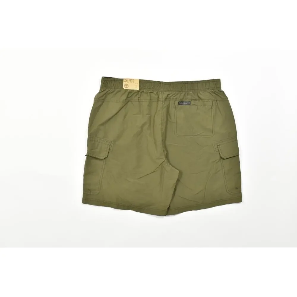 Timberland Men's XXL Green Cargo Shorts Cotton Blend Belted Utility Gorpcore NEW